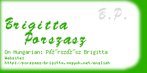 brigitta porszasz business card